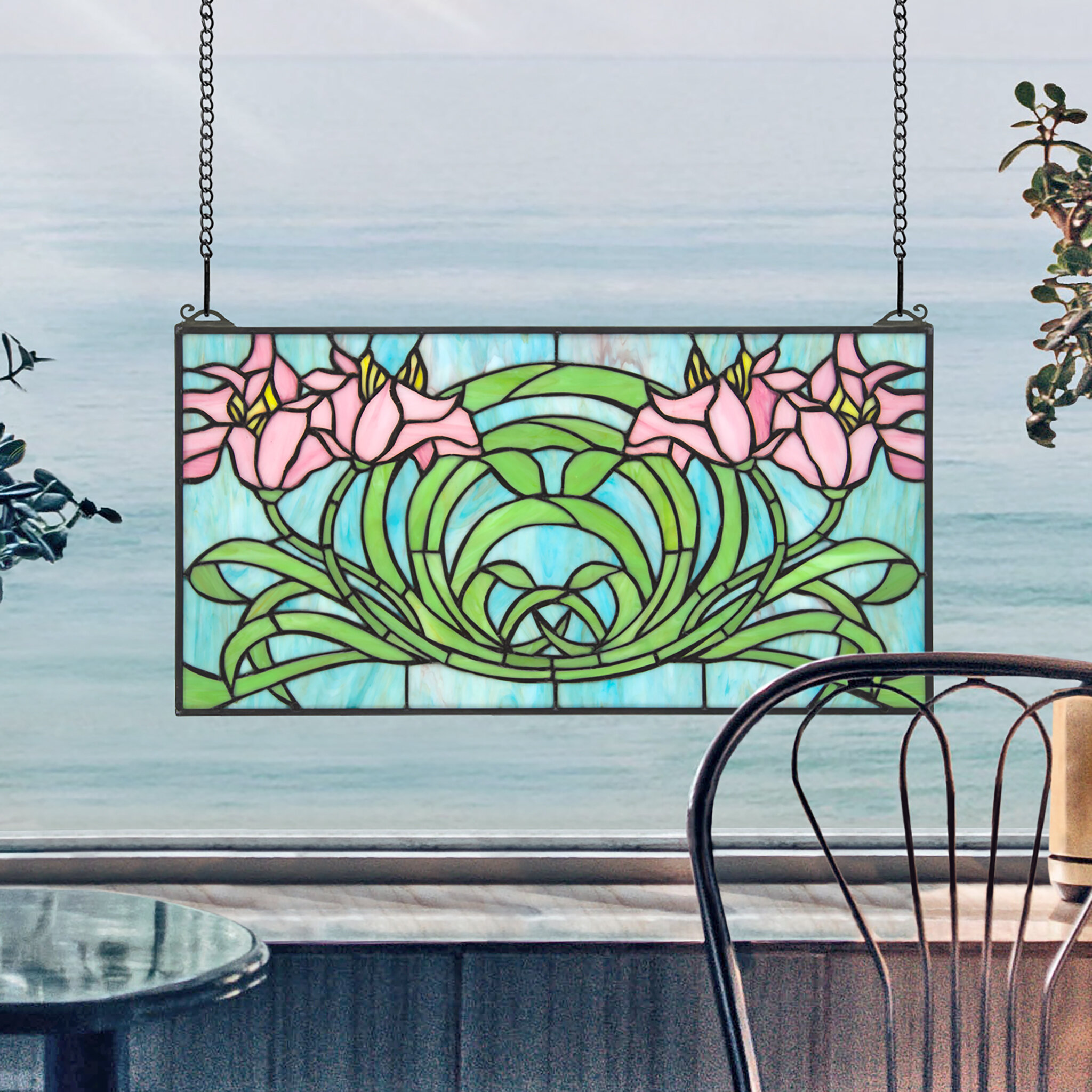 Design Toscano Beaucoup De Fleurs Window Panel 