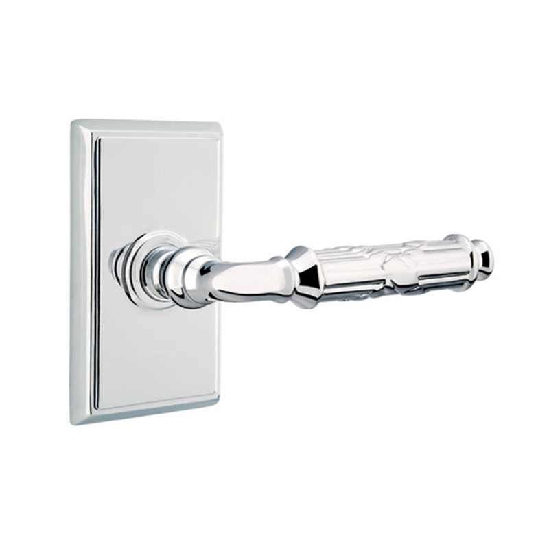 Poignée de porte ruban et roseau, Gauche, Chrome brillant