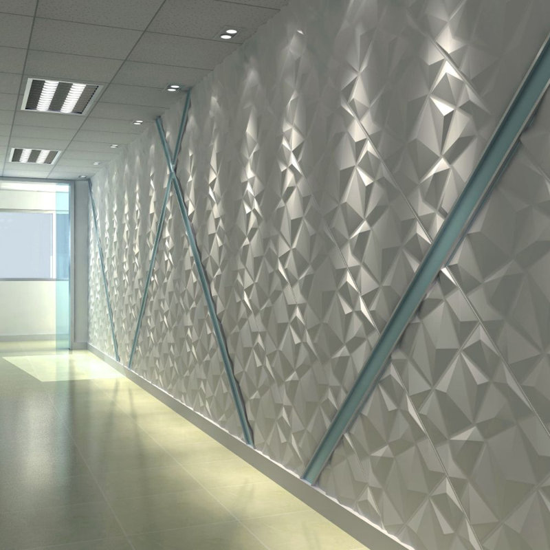 Panneau mural en bambou 20" x 20" en blanc Zahraa
