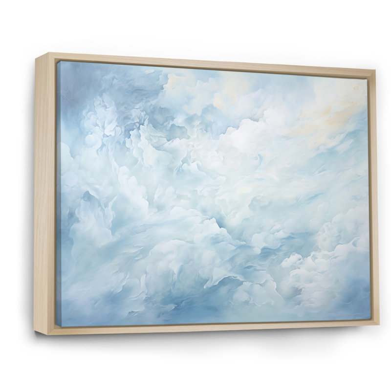 Nuage charme liquide V - impressions sur toile de nuages, H 12 po x l 20 po x P 1 po, Cadre naturel flottant