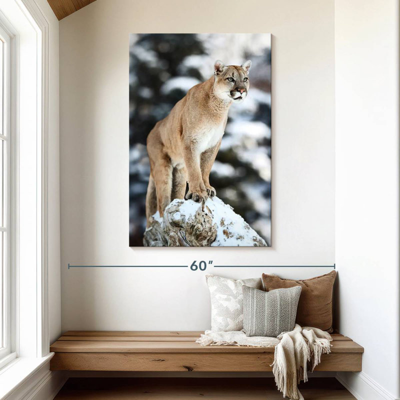 Brampt Winter Forest Cougar, 48" H x 32" W