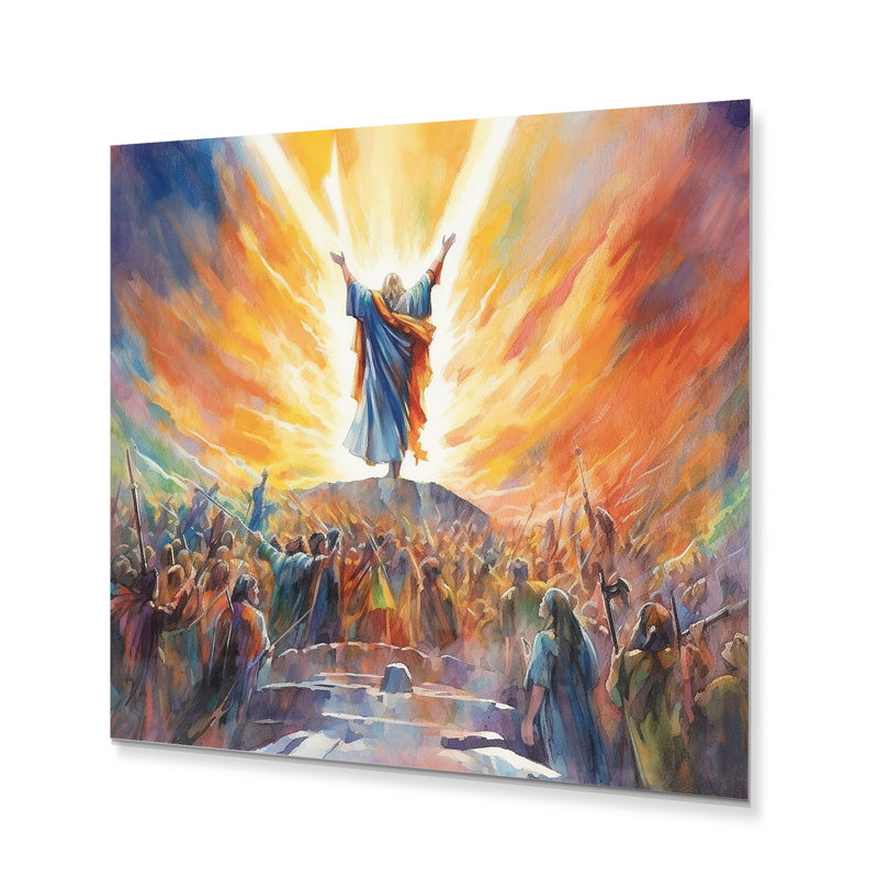 "Résurrections de triomphe religieuse" sur métal, H 16 po x l 16 po x P 1 po