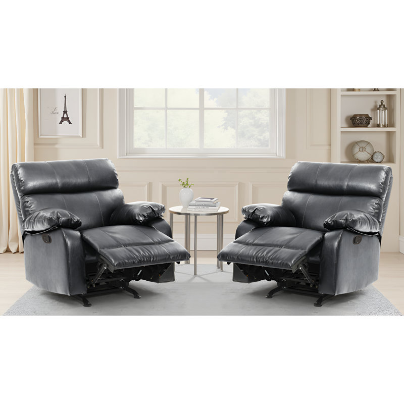 Ensemble de 2 fauteuils inclinables Larache, Noir