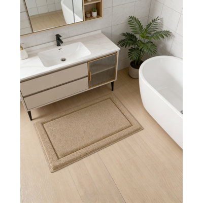 Memory Foam Bath Mat With Non-Slip Backing,  Absorbent Chenille Bathroom Rug, Quick Dry Plush Floor Mat For Shower, Tub, And Sink