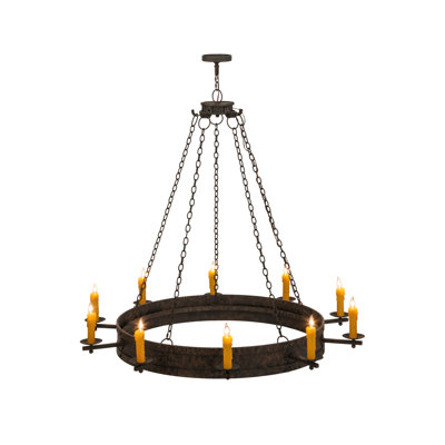10 - Light Dimmable Wagon Wheel Chandelier