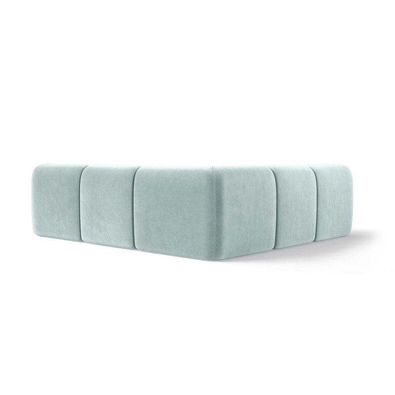 Modern Velvet Modular Sectional with Sculpted Silhouette, Blue Velvet