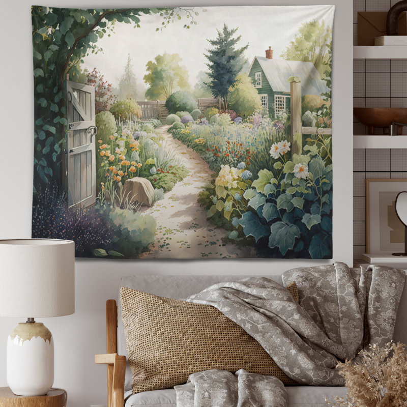 Tapisserie en polyester Fresh Garden at the Cottage I, H 32 po x l 39 po