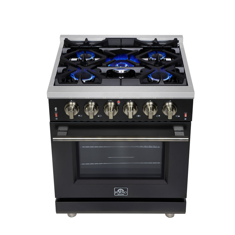 Cuisinière à gaz autoportante Massimo 30, Noir