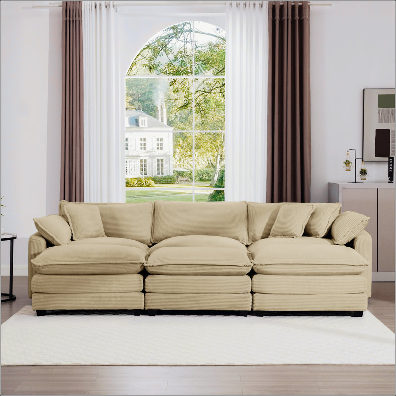 Canapé surdimensionné à coussin modulaire, Tanné