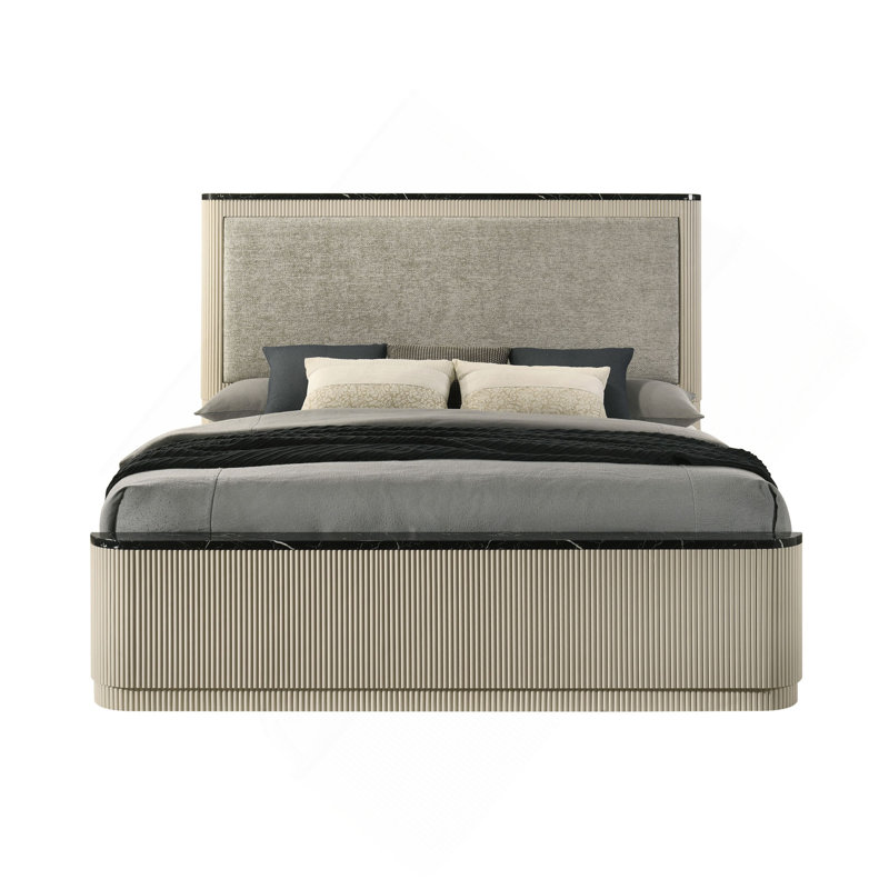 Lin gris et lit beige