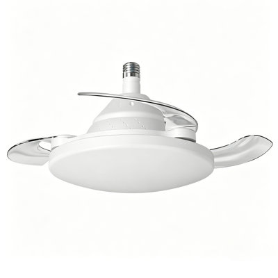 Ventilateur de plafond de petite taille à ampoule avec pales rétractables, ventilateur de plafond intérieur avec lumière avec télécommande, moteur réversible silencieux, 6 vitesses, 3 pour salon de patio, chambre à coucher, bureau, intérieur
