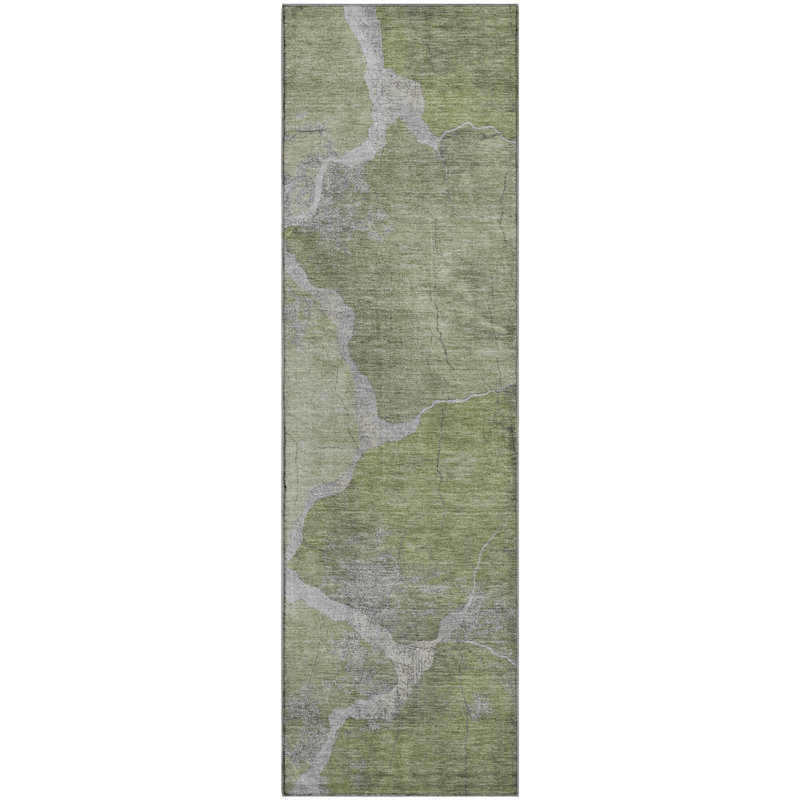 Premium Machine Washable Jakiyra AMF1889 Abstract Rug/AMF1889GE, Runner 2'3" x 7'6"