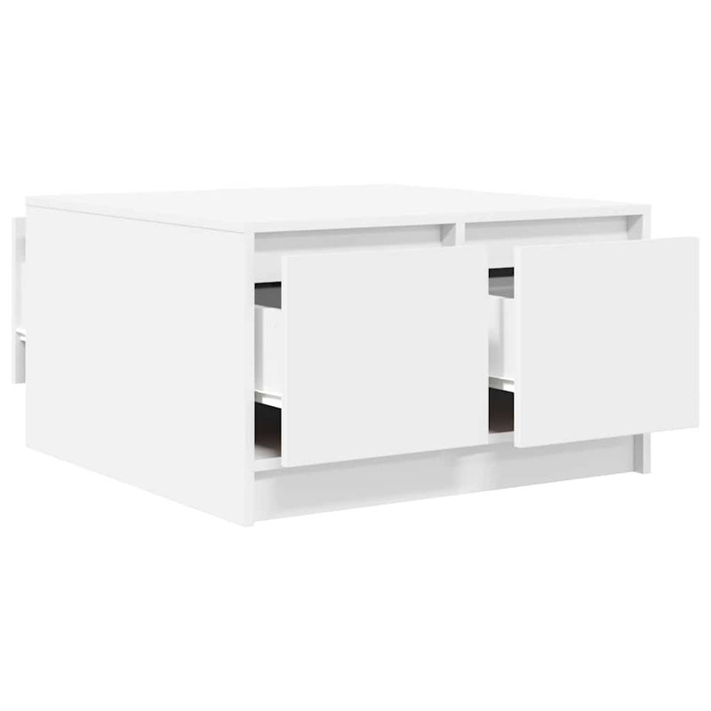 Coffee Table with Storage, 40" H x 70.5" L x 70" W, White