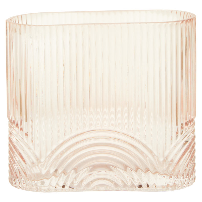 Chronister Handmade Glass Table Vase, 14cm H x 14cm W x 7cm D