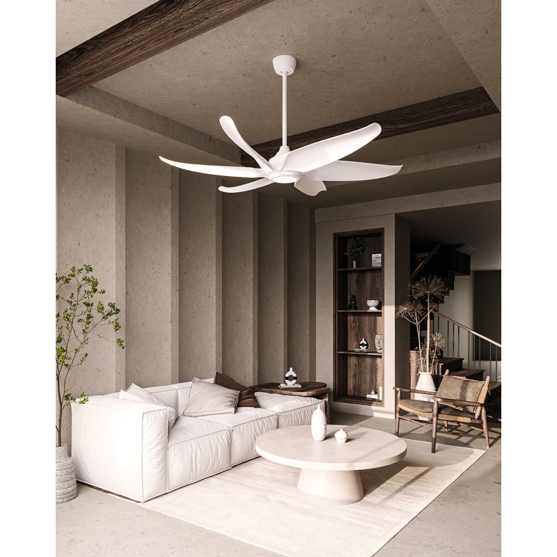 Ventilateur de plafond 55,63 po avec lumières DEL Coronado, Blanc