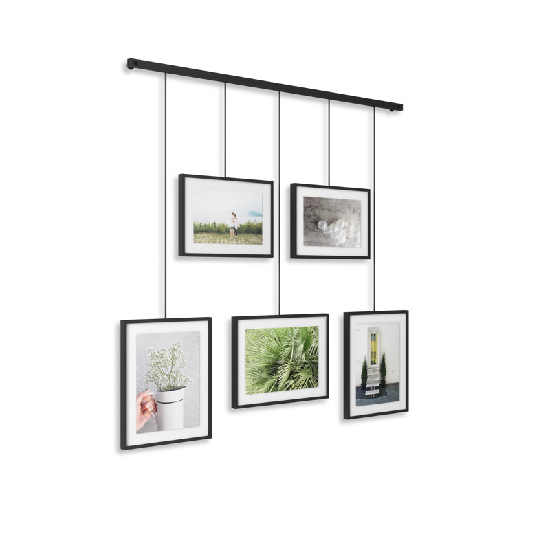 Exhibit Wall Picture Frames, Set of 5, Black
