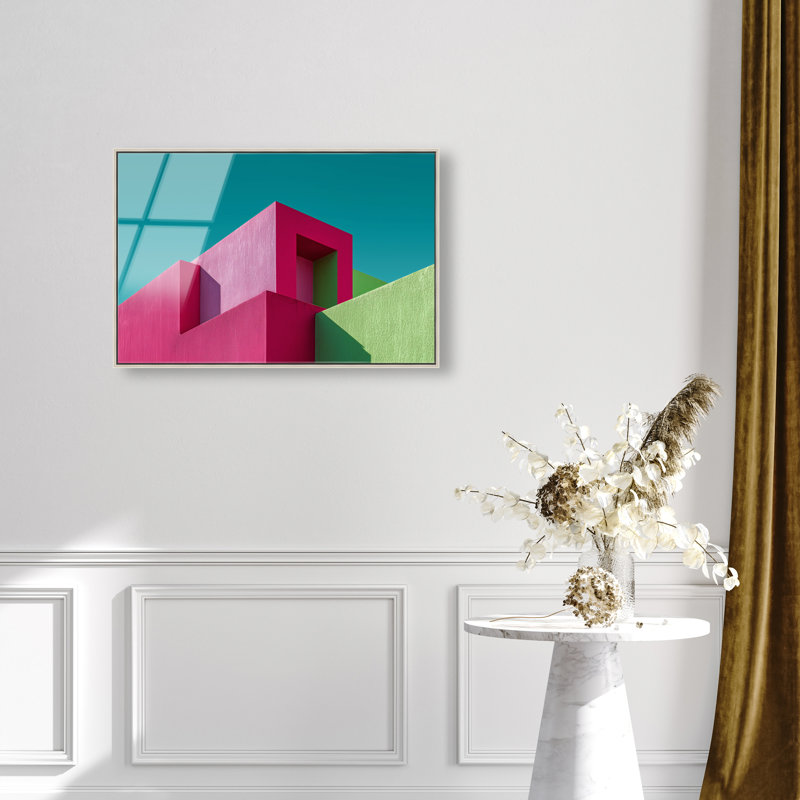 Aquamarine Angle II Print, 17"H x 25"W, Silver Floater Frame