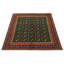 Tapis vert en laine noué à la main de conception unique 4 pi 10 po x 6 pi 4 po Kargahi