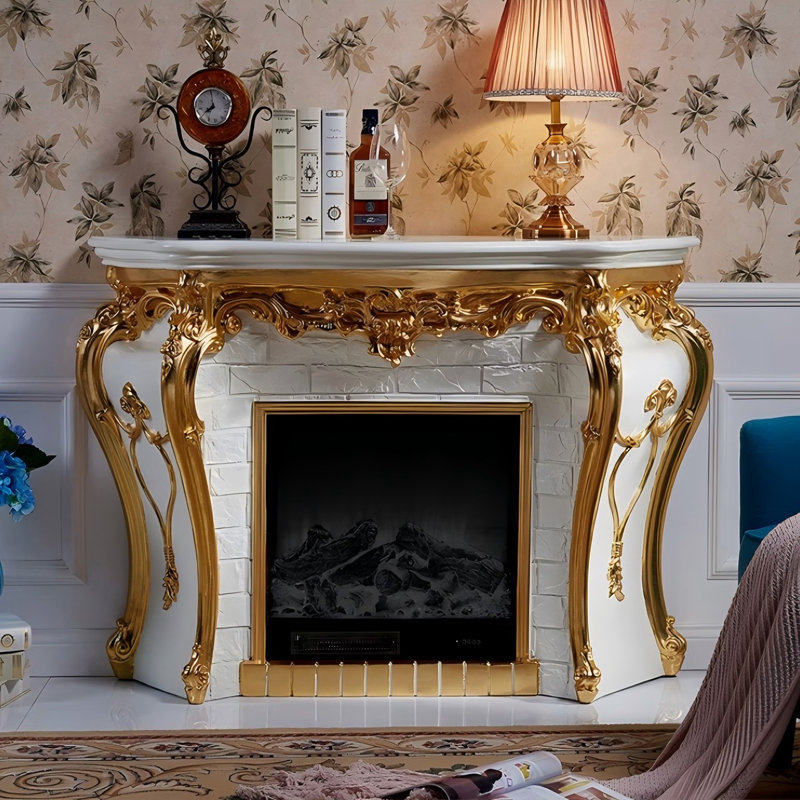 56.3"Ivory White Landscape Electric Fireplace