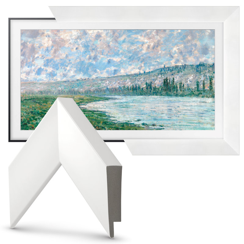 Gloss White Deco TV Frame for Samsung Frame TV and Frame Pro, 65"