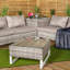 Samuel Alexander 4 Seater Grey Rattan Chair Garden Sofa Set with Glass Table Top Corner Furniture