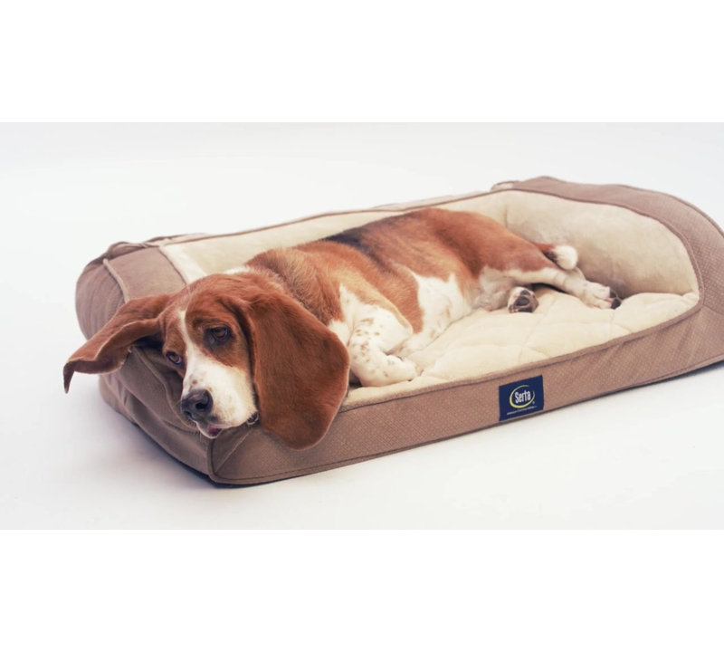 Gray Quilted Orthopedic Foam Couch Pet Bed