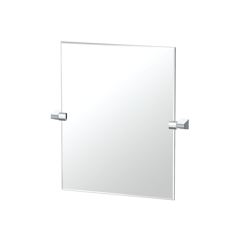 A-Line Wall Mounted Frameless Bathroom Vanity Mirror | Pivot Wall Mirror, Chrome, 24" x 22.63"