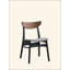 Ensemble de 2 chaises d'appoint en lin gris, noyer et finition noire
