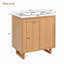 Ensemble de meuble-lavabo 30 po avec lavabo, armoire combinée, armoire de rangement pour salle de bain, structure en bois massif-968707383