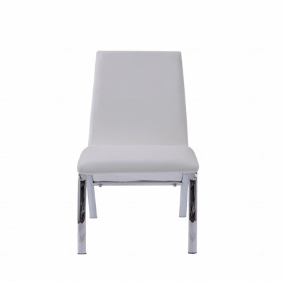 Ensemble de 2 chaises de salle à manger, fauteuil d'appoint en cuir synthétique et finition chromée