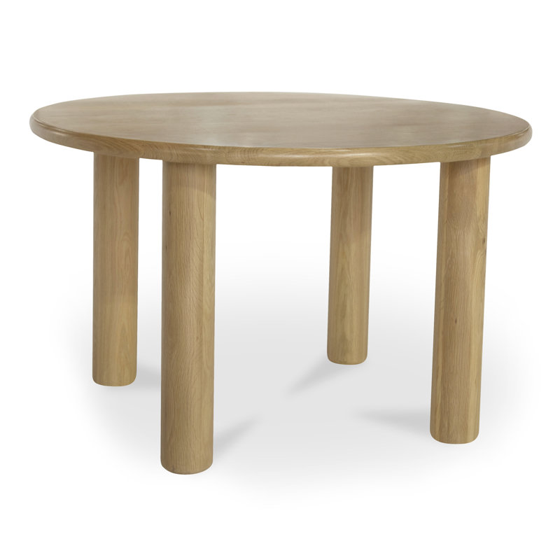 Tully Oak Round Solid Wood Base Dining Table