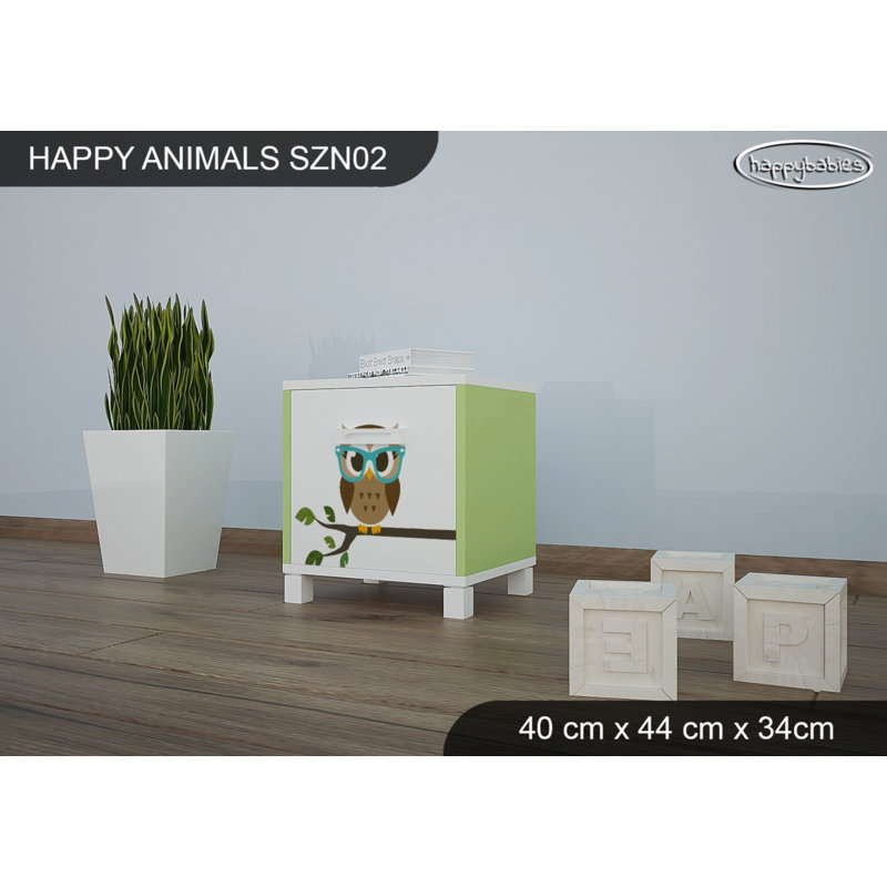 Nightstand, White/Green