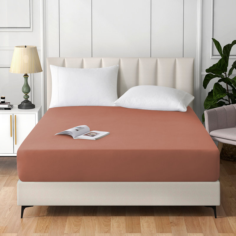 Angeliza Microfiber Standard Fitted Sheet, Double (4'6), Peach