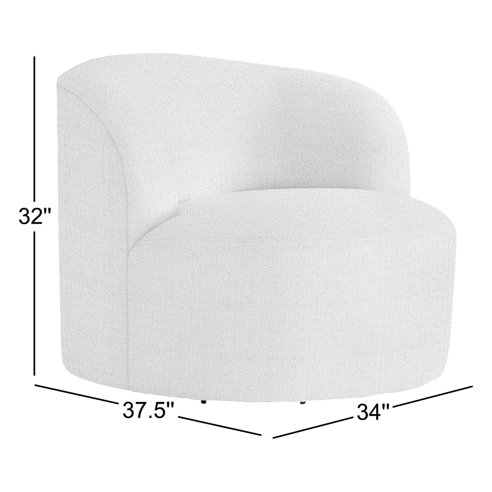 Mulia Swivel Patio Chair with Cushions, Light Grey Linen 6032-010