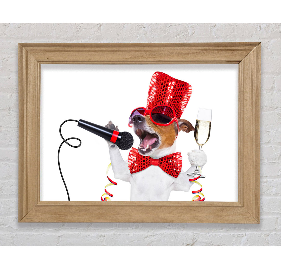 Jack Russell Kareoke - Einzelner Bilderrahmen Kunstdrucke