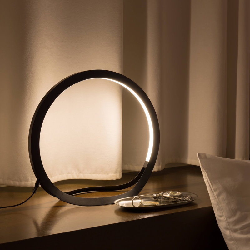 Hoop LED Table Lamp, Black, 8.46" H x 9.45" W x 4.33" D