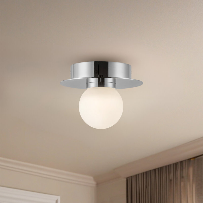 Elixir 10-In Flush Mount, Silver, 4.38" H x 6" W x 6" W, White