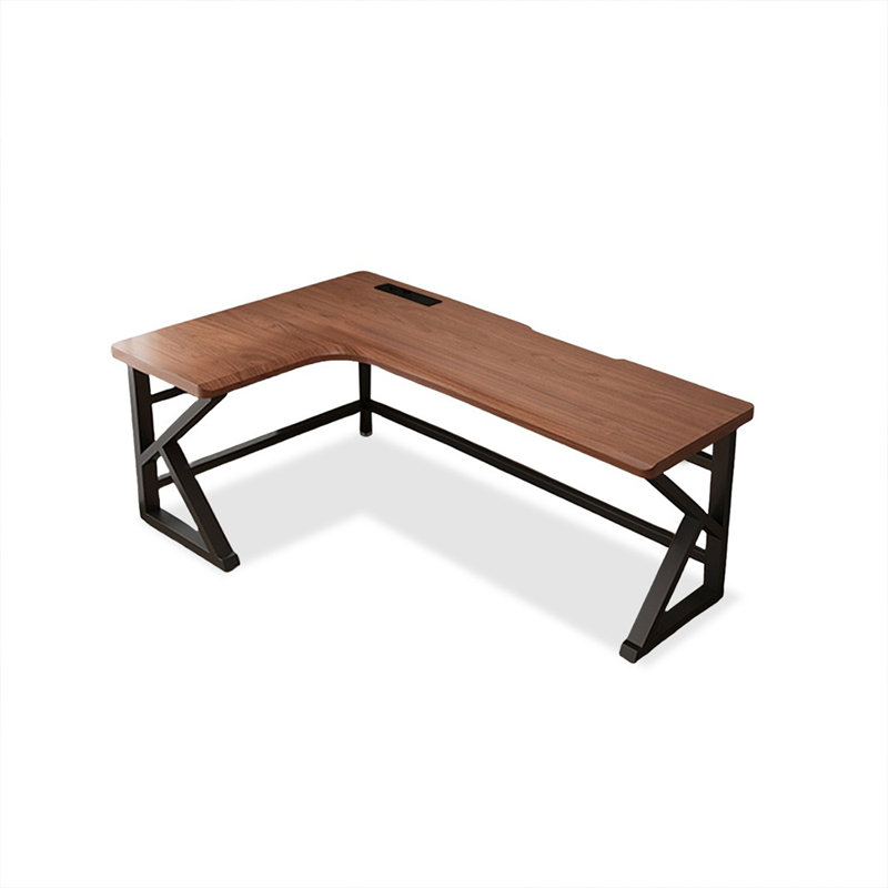 Bureau rectangulaire en bois massif brun noisette, H 29,53 po x l 62,99 po x P 47,24 po, Retour à gauche