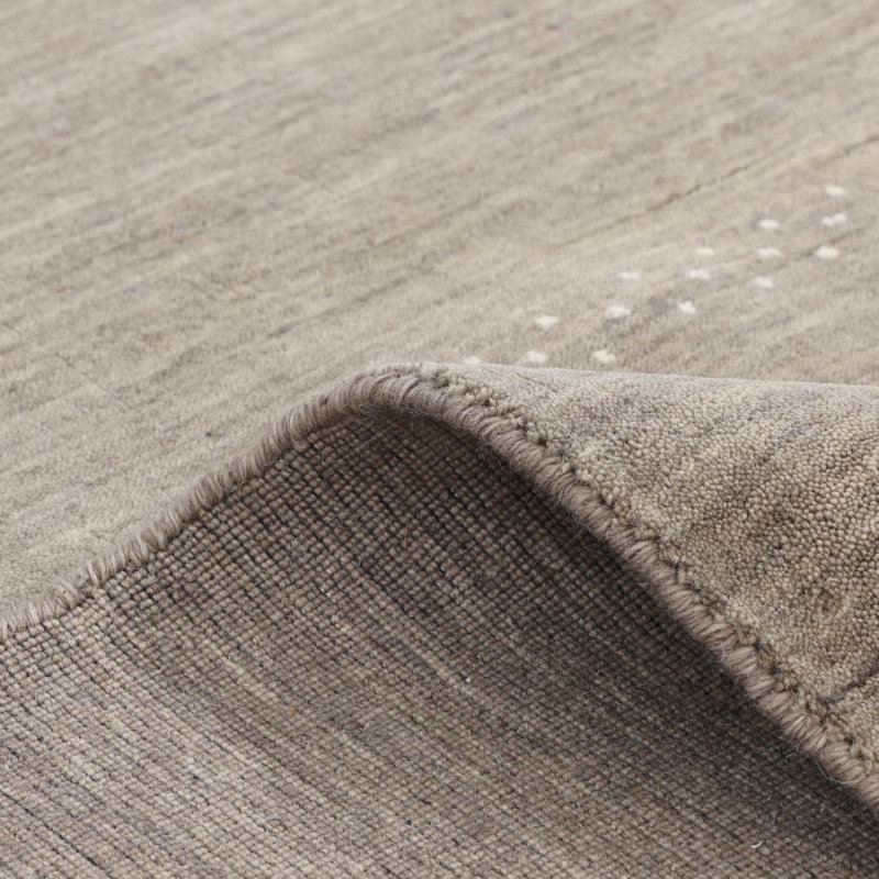 Simi Hand Knotted Cotton/Wool Southwestern Area Rug, Taupe, Rectangle 6' x 9'