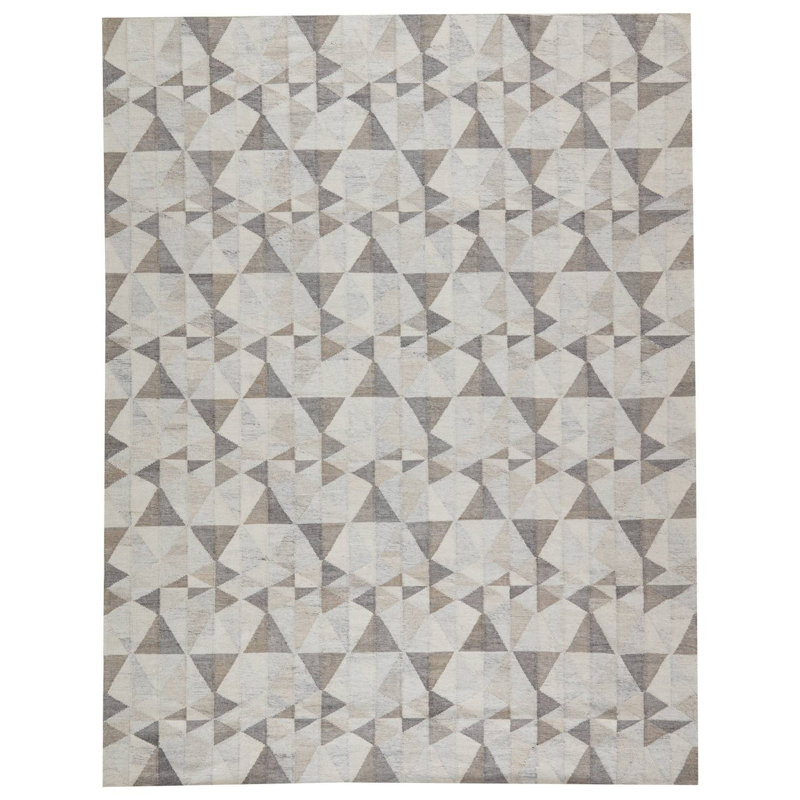 Wendy Jane Flatweave Patchwork Area Rug in Taupe/Gray, Rectangle 2' x 3'