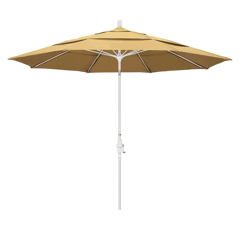 Parasol de marché 11 pi Brent, Toile toile Sunbrella® blé, H 110,5 po x l 132 po x P 132 po, Gris martelé