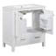 Meuble-lavabo 30 po avec fermeture en douceur, lavabo blanc, bois massif + armoire, 2 portes et 1 rangement, meuble-lavabo contemporain avec élément, lavabo en céramique, cadre, 2 portes et 1 tiroir-73295870