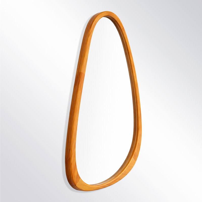 Miroir d'appoint asymétrique en bois massif, Noyer chaud, 36 po x 24 po