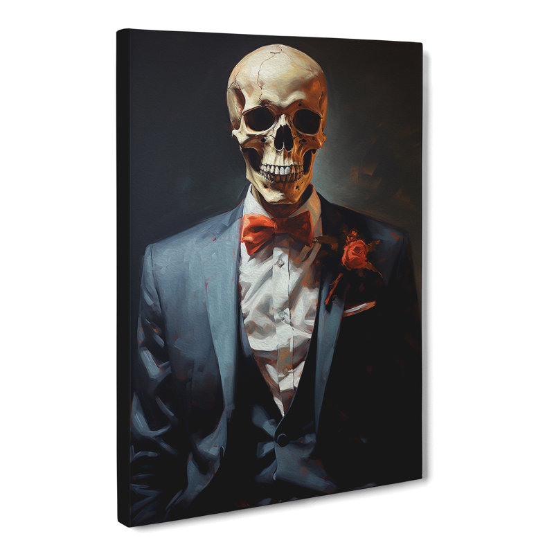 Skeleton in a Suit Painting No.4 - Wrapped Canvas, 50cm H x 35cm W x 3cm D