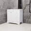 White 36-Inch Transitional Bathroom Vanity With Ceramic Sink, 2 Soft-Close Doors, An Adjustable U-Shaped Shelf, 3 Drawers (Including One With Partition), Painted Finish, Ample Storage.