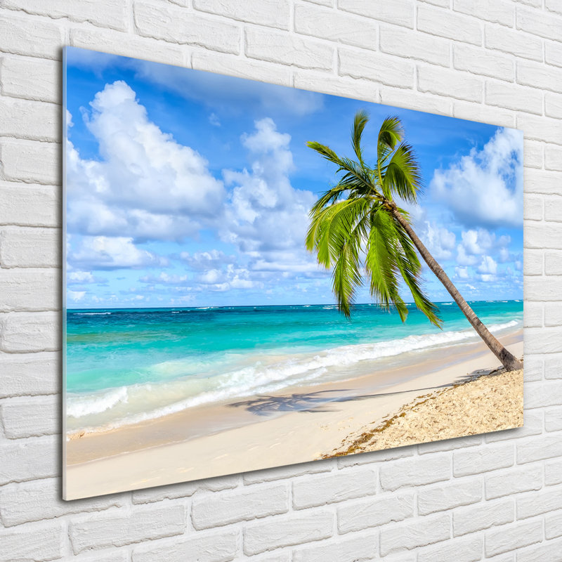 Tropical Beach - No Frame Print on Glass