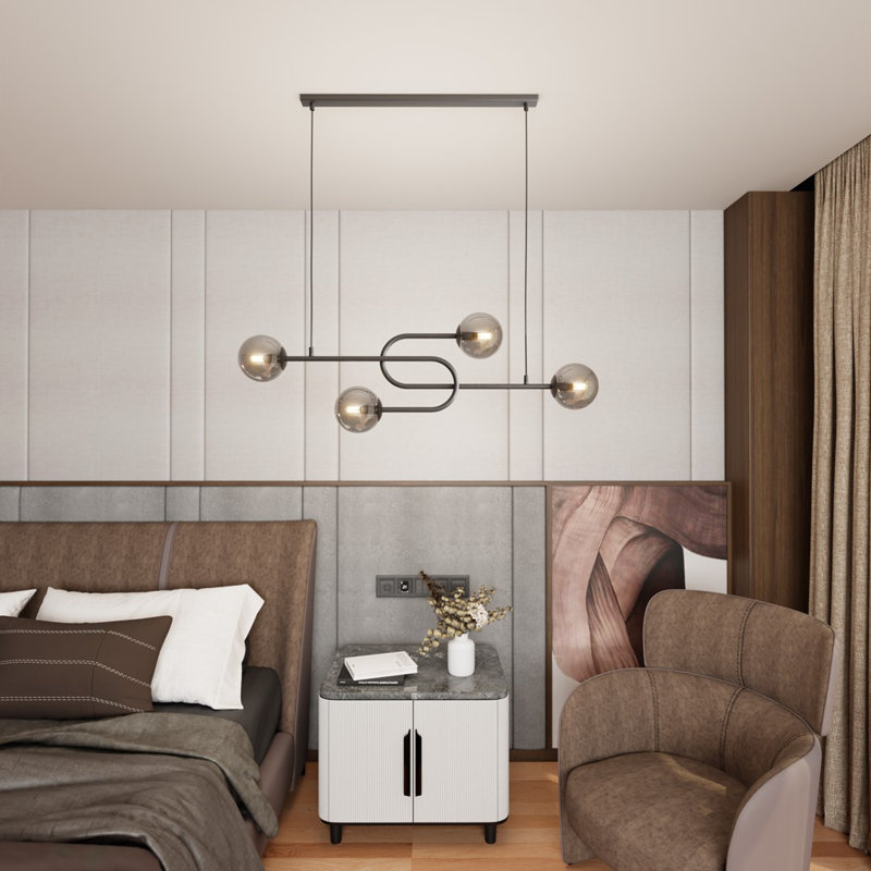 Darelene 4 - Light Matte Black Pendant, Matte Black/Graphite