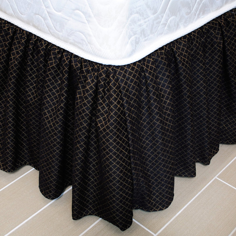 Lismore Tailored Bed Skirt, California King, Black