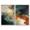 Tempête de pierre blanche, bleue et orange - reproduction d'art sur toile abstraite, ensemble d'art mural abstrait orange