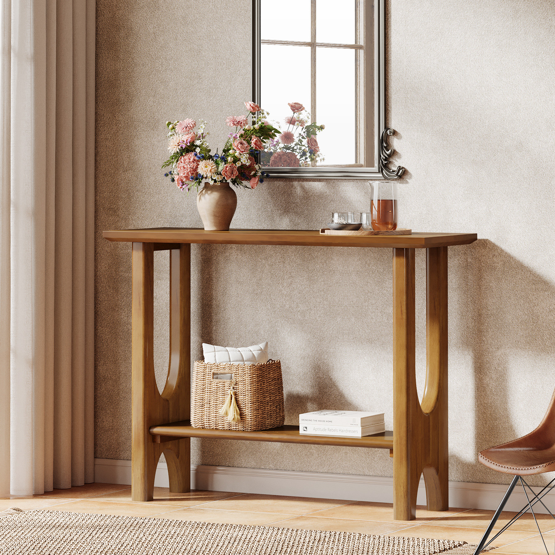 Modern Solid Wood Console Table: Stylish Elegance for Every Home